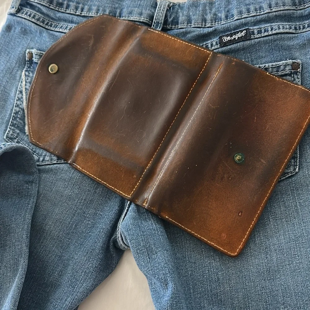 Vintage Distressed Leather Biker Wallet - Picture 3 of 12